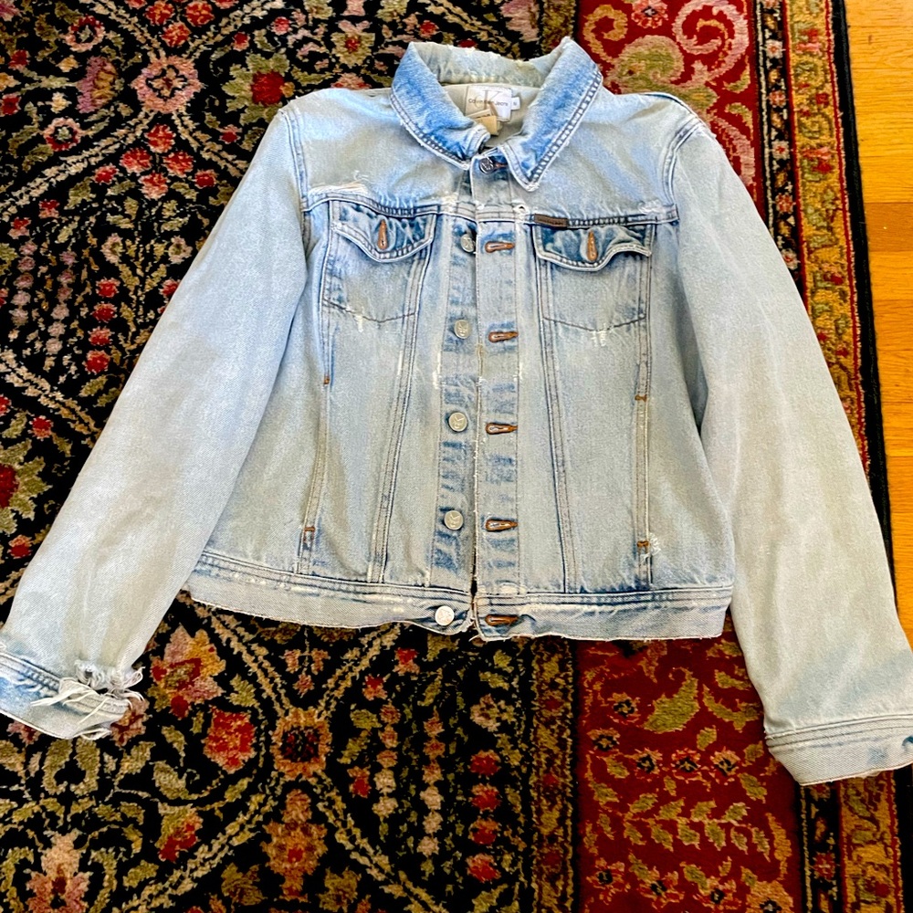 Vintage Calvin Klein Distressed Jean Jacket Size Medium